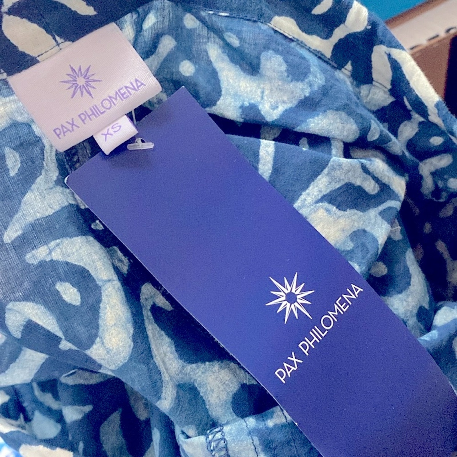New! Pax Philomena $115 Isadora Floral Batik Cotton Wide Leg Lounge Pants Xs Nwt — image 4 of 8